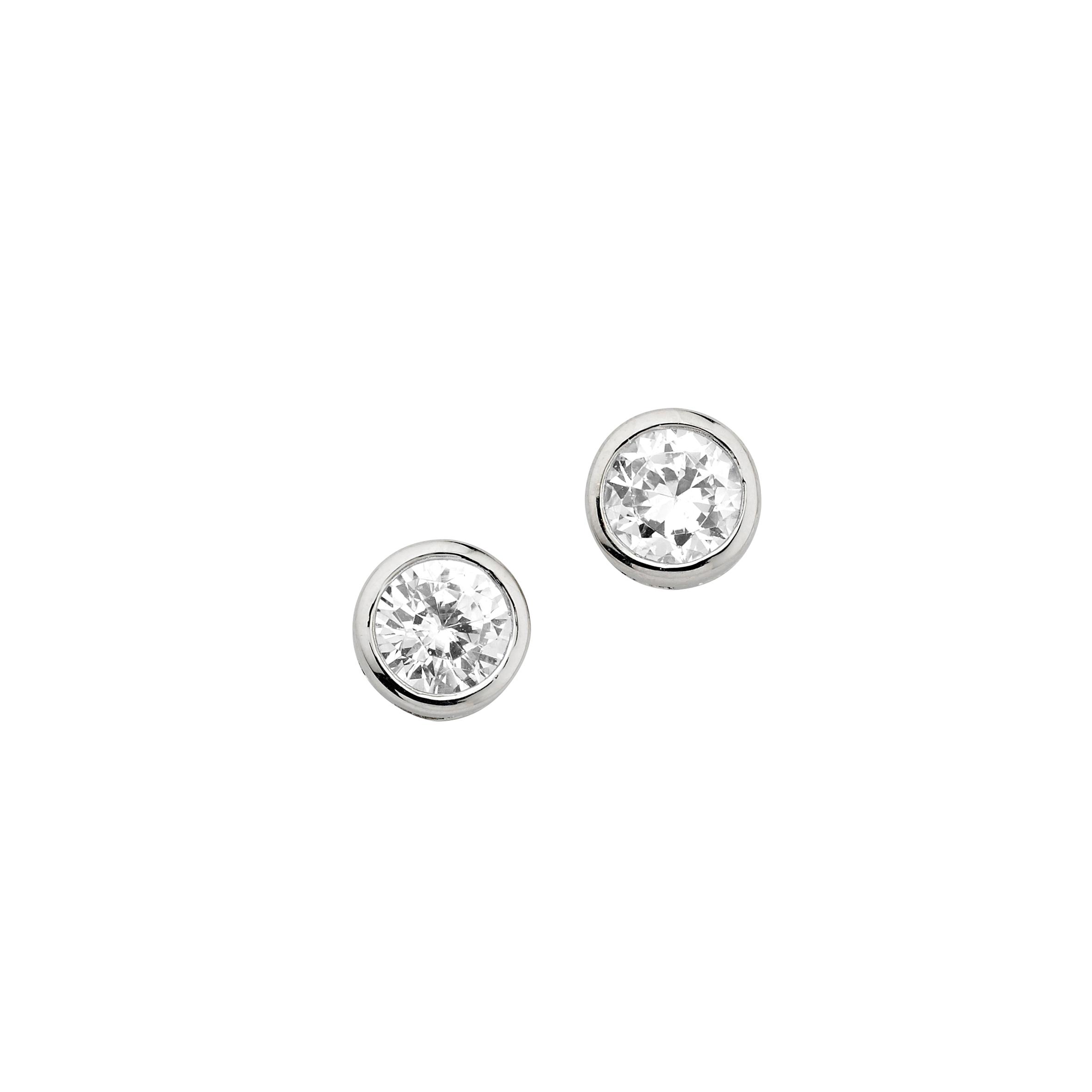 CEM Basis Ohrstecker Silber rhodiniert
