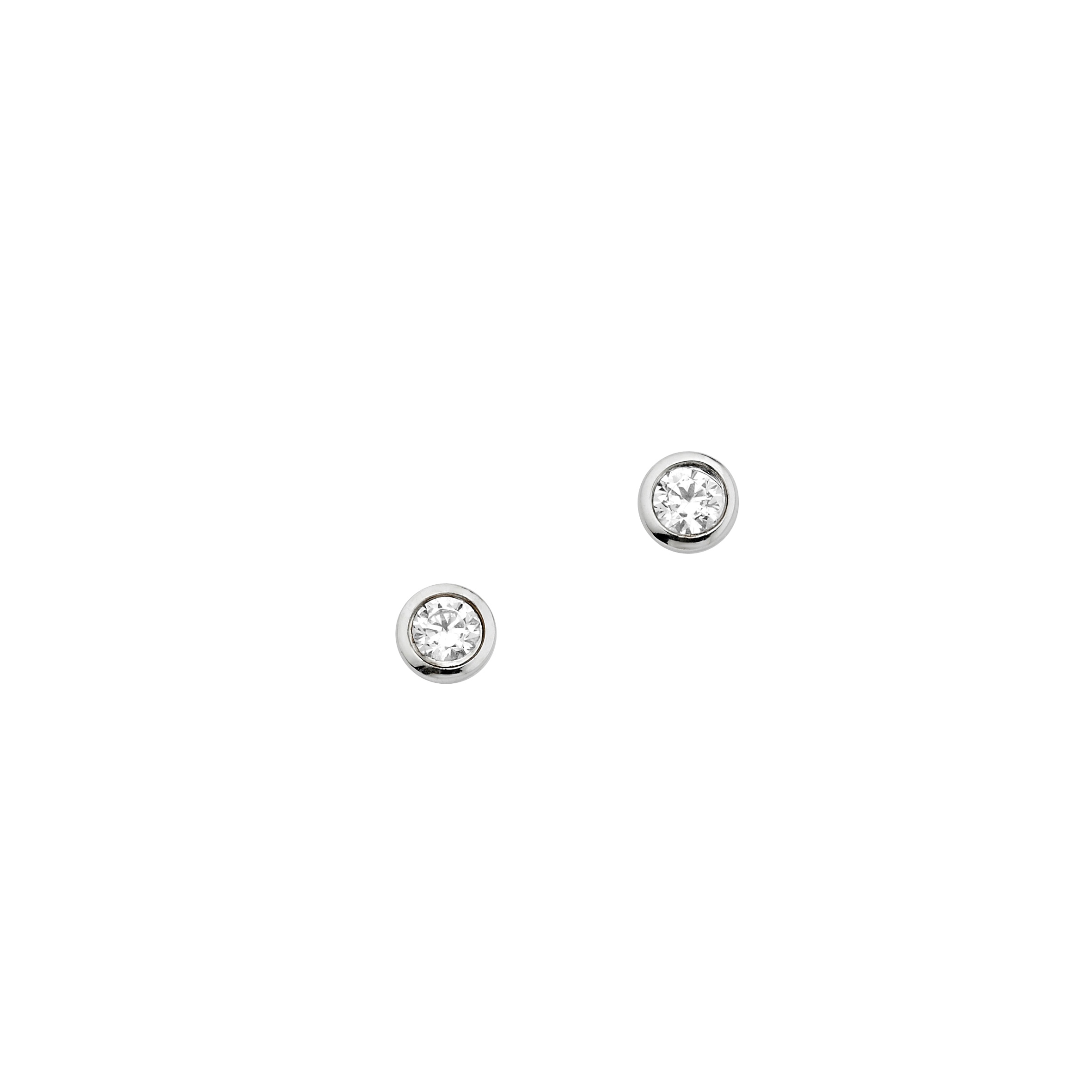 CEM Basis Ohrstecker Silber rhodiniert