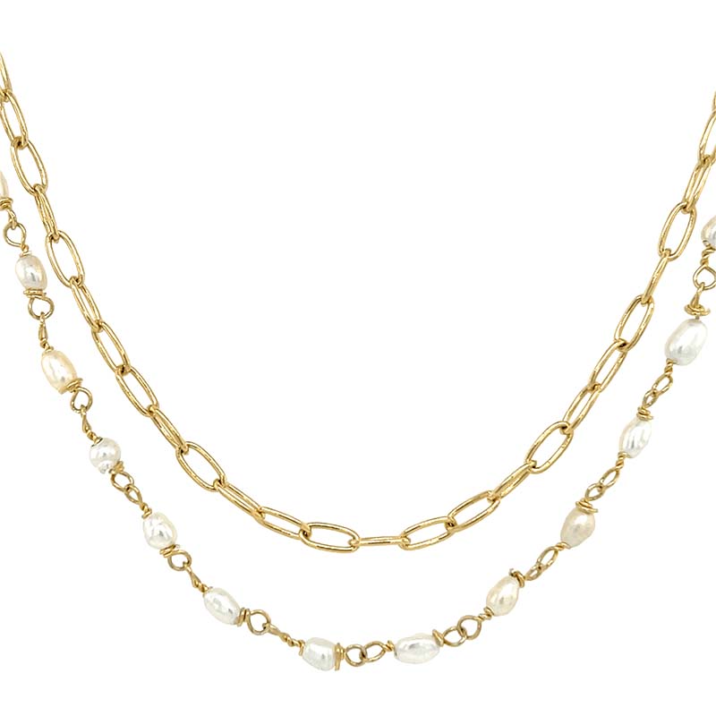 CEM Silber Collier Silber gelb