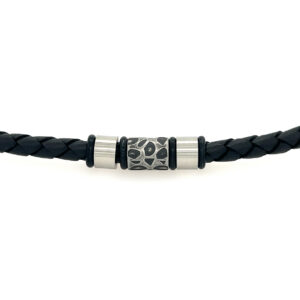 Leder-Herrencollier, schwarz