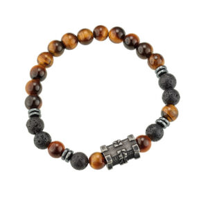 Armband | Tigerauge, Lava und Hämatit